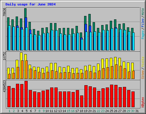 Daily usage for June 2024