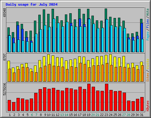 Daily usage for July 2024