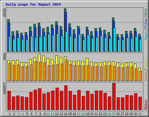 Daily usage for August 2024