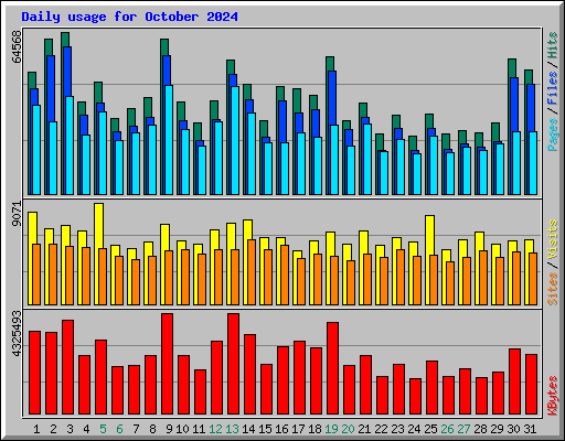 Daily usage for October 2024