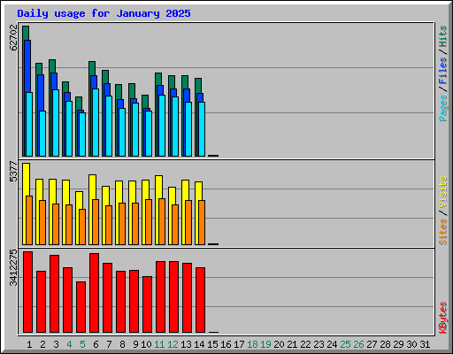 Daily usage for January 2025